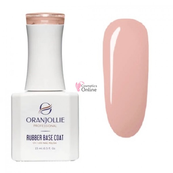 NUDE RUBBER BASE COAT Oranjolie Soak-Off de 15 ml, Nr RB05 Velvet Pink
